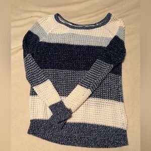 American Eagle Outfitters Navy and White Striped Sweater